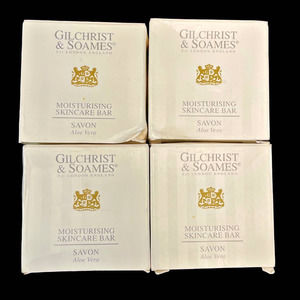 Gilchrist & Soames Moisturizing Skincare Luxury Soap Savon Aloe Vera NIB Set 4